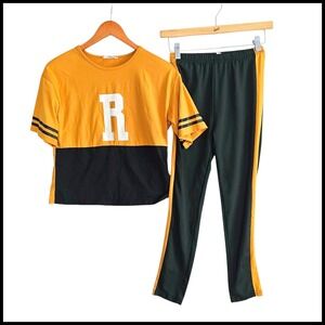 Shein Outfit Set Letter R Tracksuit Athletic Two Piece Set Kids Size 11 12 Years